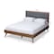 Baxton Studio Ines Dark Grey Upholstered Walnut Finished King Size Platform Bed 156-9409-9433 - alternate 4